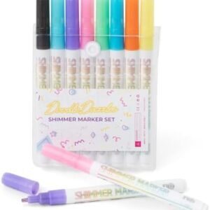 DoodleDazzles Shimmer Marker Set – Metallic Pens for Drawing, Crafts & Gifts – 8 Count  Everything Else