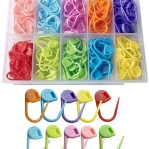 Meikeer 150 Pieces Knitting Crochet Locking Stitch Markers Stitch Needle Clip Counter 10 Colors (Color Ship Randomly)