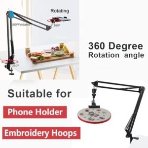 Hand Embroidery Hoop Holder Adjust Embroidery Hoop Stand Metal Embroidery Lap Stand Folding Hand Embroidery Stand Lap Cross Stitch Stand Hands, Suitable for Embroidery Hoops