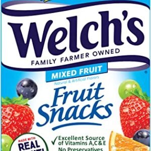 Welch’s Fruit Snacks, Mixed Fruit, Perfect for School Lunches, Gluten Free, Bulk Pack, Individual Single Serve Bags, 0.8 oz (Pack of 40)