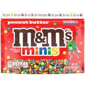 M&M’S Minis Peanut Butter Milk Chocolate Candy, Sharing Size, 8.6 Oz. Resealable Bag