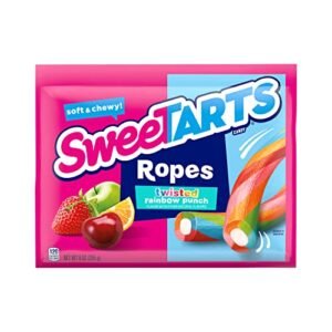 SweeTARTS Ropes, Twisted Rainbow Punch Candy, 9 Ounce Pouch