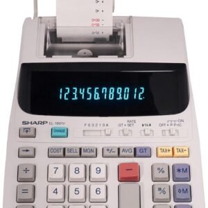 Sharp EL-1801V Ink Printing Calculator, Fluorescent Display, AC, Off-White  Adding Machines : Office Products