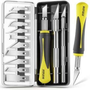 DIYSELF 16-Piece Craft Knife Set, Exacto Knife Set, 3-Piece Hobby Knife with 10-Piece Exacto Knife Blades, Precision Art Knife for Pumpkin Carving, Modeling, Exactly Knife, Pumpkin Carving Tools