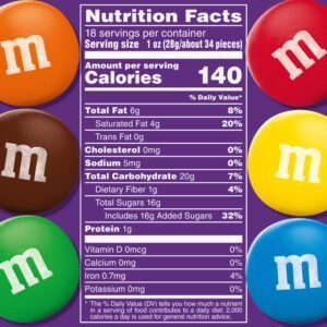 M&M’S Dark Chocolate Candy, Family Size, 18 oz Resealable Bulk Candy Bag