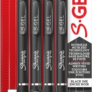 SHARPIE S-Gel, Gel Pens, Medium Point (0.7mm), Black Ink Gel Pen, 4 Count  Office Products