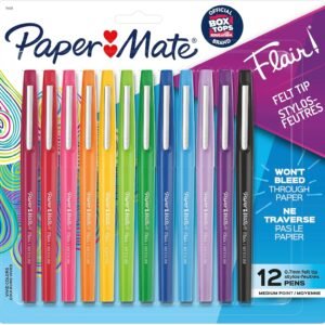 Paper Mate Flair Felt Tip Pens, Medium Point (0.7mm), Assorted Colors, 12 Count  Everything Else