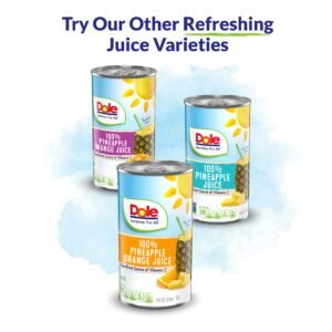 Dole 100% Pineapple Juice, 100% Fruit Juice with Added Vitamin C, 8.4 Fl Oz Cans, 24 Total Cans