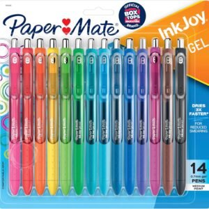 Paper Mate InkJoy Pens, Gel Pens, Medium Point (0.7 mm), Assorted, 14 Count  Office Products